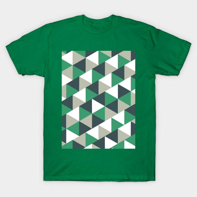 Green Geometric Triangles T-Shirt by OneThreeSix